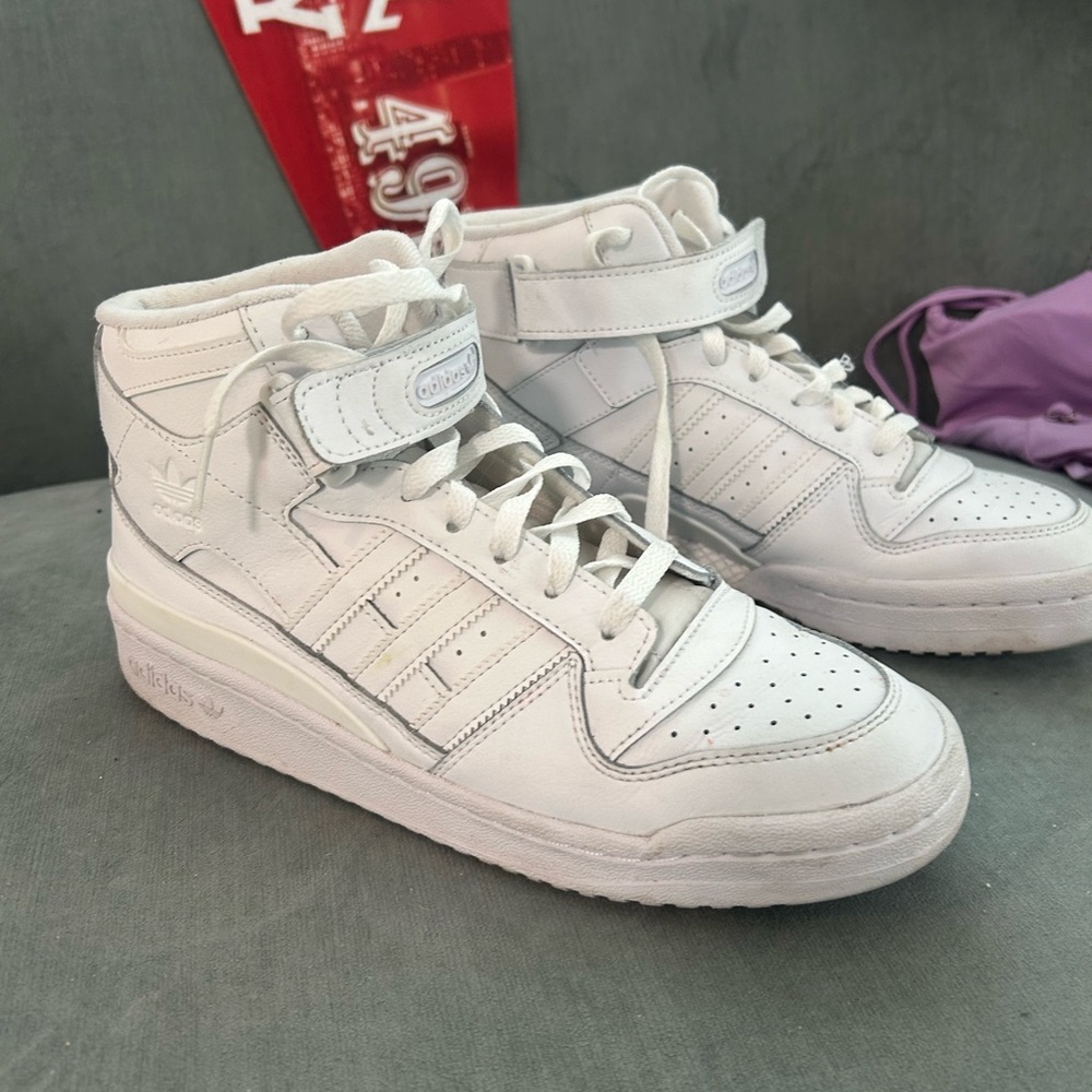 Adidas White High-Top Shoes